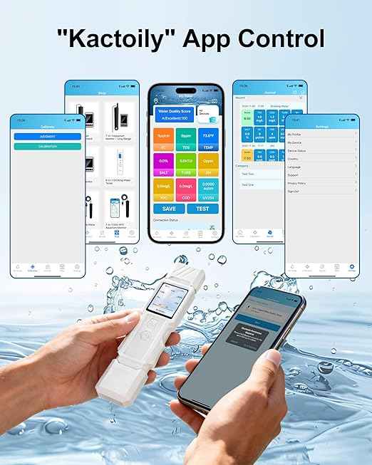 9-in-1 Smart Water Tester with APP Monitoring, Digital Water Test Kit for Turbidity, TDS, EC, Temp, Salt, GH, TOC, COD & UV275, Professional Water Tester for Drinking Water, Well, Tap & Outdoor.