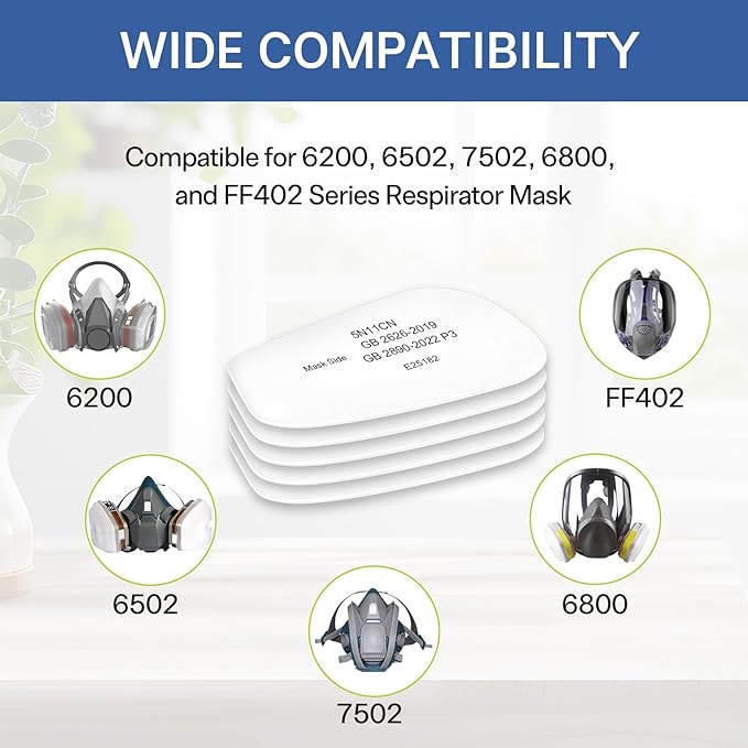 80 PCS 5N11 Respirator Filter Cartridges for 6200, 6502, 7502, 6800, and FF402 Series Mask Filters,Use for Against Dust&Torch Cutting