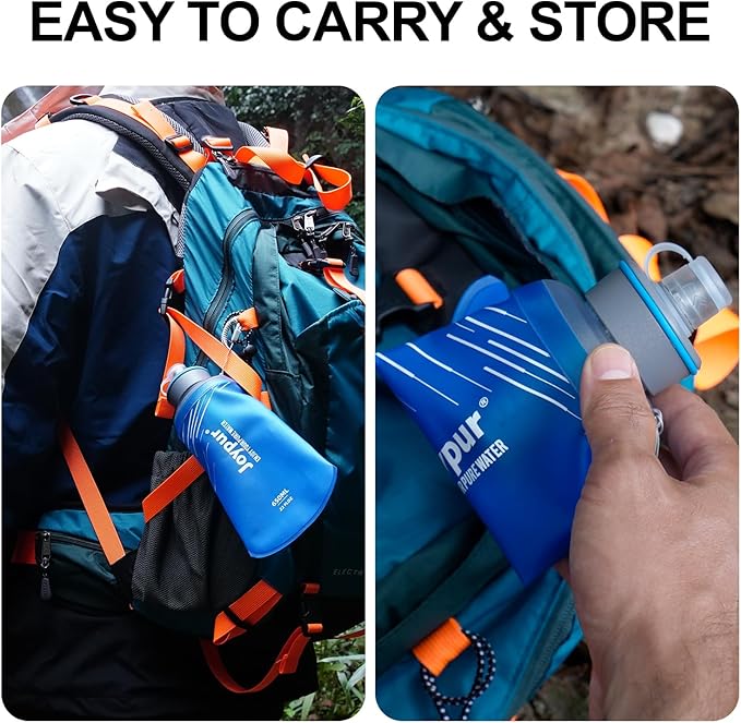 Collapsible Squeeze Water Filter Bottle - 650ml with Filter with NSF/FDA Certification Befree or Peak Series replacement for Hiking,Running,Camping,Travel,Cycling,and Fishing; BPA-Free(Blue)