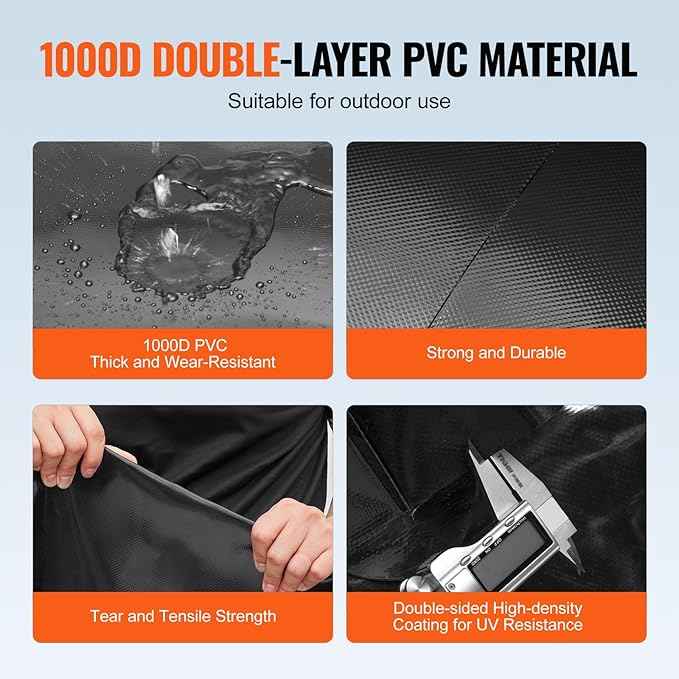 VEVOR 540L/142.7 Gallon Water Storage Bladder, RV Water Tank, 1000D PVC Collapsible Water Storage Containers, Large Capacity Soft Water Bag, Portable Water Bladder, Fire Prevention, Camping, Emergency
