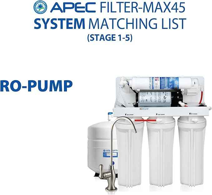 APEC Water Systems FILTER-MAX45 US Made 50 GPD Complete Replacement Set for Ultimate Series Reverse Osmosis Water Filter System Stage 1-5