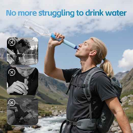 4 Pcs Water Filter Coupling Compatible with LifeStraw, Easy Drinking & Sharing, Unique Thread Fits 28mm Water Bottles & Bags, Portable Adapter Kit for Water Filtration System, Hiking Gear