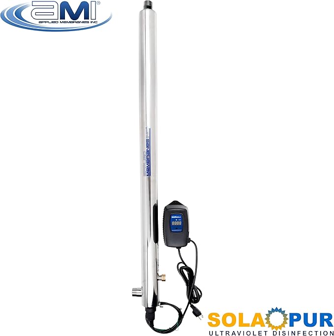 APPLIED MEMBRANES INC. Solapur Whole House Ultraviolet Water Purifier UV Sterilizer for Point of Entry Drinking Water Purification | 15 GPM | Helios Series UV-SPH-15