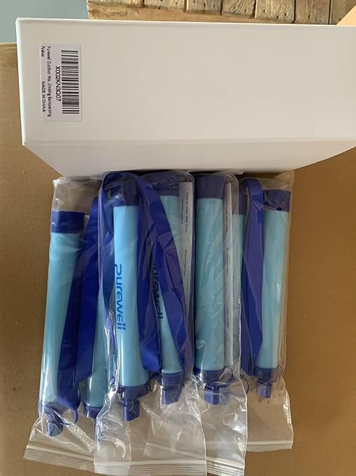 Purewell Outdoor Water Personal Water Filtration Straw Emergency Survival Gear Water Purifier for Camping Hiking Climbing Backpacking(6PCS)