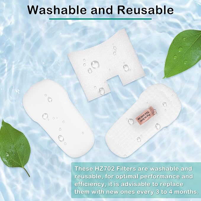 HZ702 filter for shark HZ700 HZ702 QS175QBL QS175QGN PowerFins HairPro Odor Vacuum,Compare with part 1541FC3000,XFFKHZ2000 XPMFHZ2000, 2 Cartridges+2 Foam&Felt+ 2Post Motor Filters - AquaVibe
