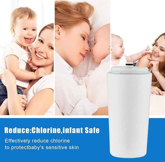 2Pcs AQ-4125 Shower Water Filter, Compatible with Aquasana AQ-4125、AQ-4100、 AQ-4100NSH、 AQ-4105, with Advanced KDF Filtration Material, Filters Over 90% of Chlorine.