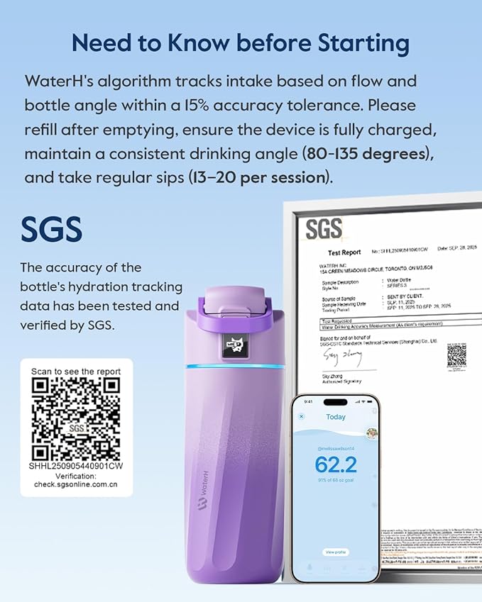 BOOST Smart Water Bottle with Reminder & Tracker, 16oz Kids Water Bottle for School, DIY Refrigerator Magnets, BPA-Free Vacuum Insulated Stainless Steel, Ideal Gift for Christmas, New Year