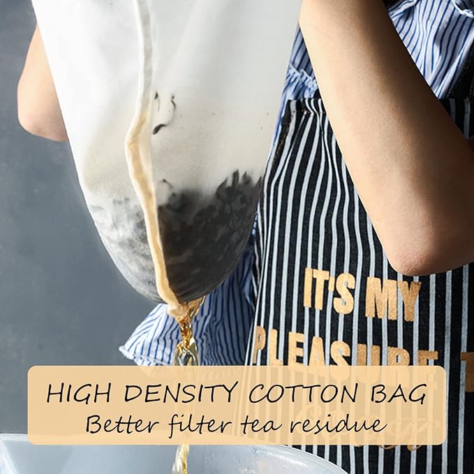Ultra Fine Mesh Strainer Bag Reusable Food Grade Filter Zipper Bags with Stainless Steel Handle for Filter Coffee Tea Milk Juice Oil