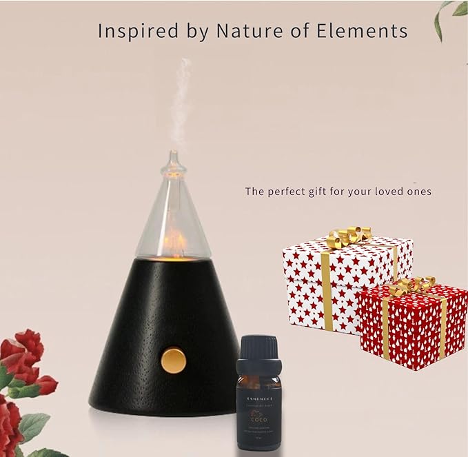 Aroma Nebulizer - Waterless Essential Oil Diffuser with Wood and Glass, Professional Grade atomtzing Diffuser, No Water, No Heat, No Plastic (1 Fragrance Included)