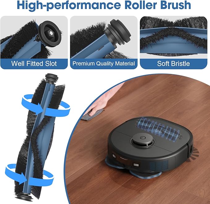 21-Pack X10 Pro Omni Replacement Accessories Kit Compatible with Eufy X10 Pro Omni Robot Vacuum Cleaner Includes Main Brushes, Filters, Dust Bags, Mop Pads, Side Brushes, Cleaning Tools - AquaVibe