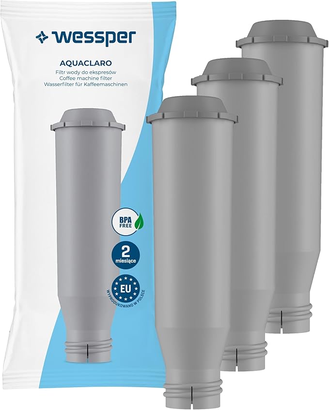 Wessper WES043-3 AquaClaro Water Filter cartridges for Fully Automatic Coffee Machines, Plastic