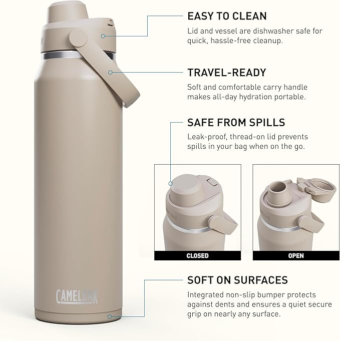 CamelBak Thrive Chug Insulated Stainless Steel Water Bottle Stone, 32oz