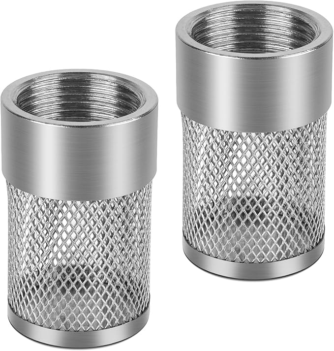 Inlet Suction Strainer Mesh Filter 25MM Water Hose Strainer for Livewell Pump, Industrial Plumbing Inline Strainers and Sprayer Garden Hose Suction Line, Garden Hose Filter Screen - 2PCS