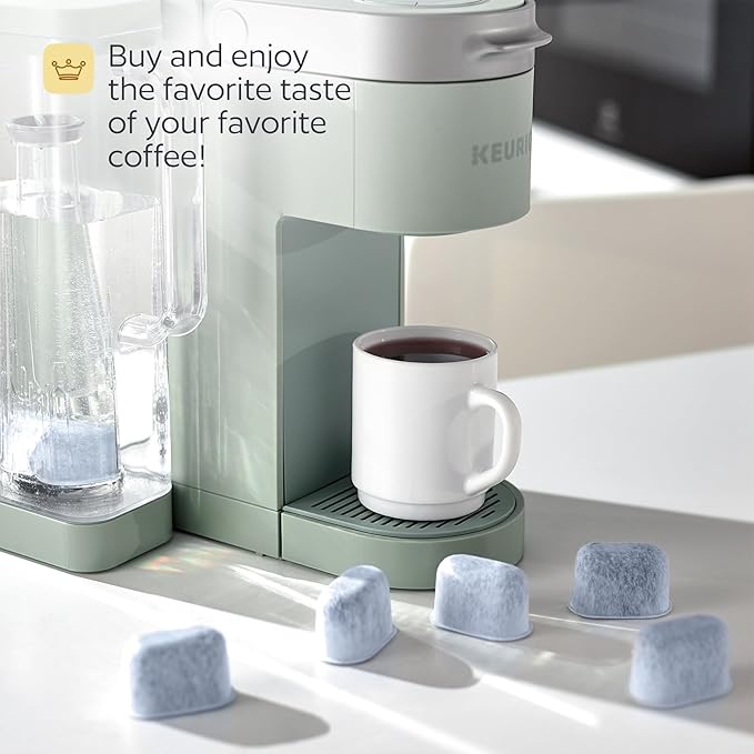 Water Filter Holder and 12 Water Filters for Keurig K-Supreme, K-Slim, K-Express, K-Select, K-Classic, K-Duo Plus, K-Elite, K-Iced, K-Cafe - for Use in All Keurig Brewers with Side-Loaded Reservoir - AquaVibe