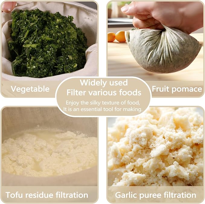 12 Pieces Milk Nut Bag Strainer 7" x 11", Reusable Cheese Cloth Bag for Straining Fruit Juice, Fine Mesh Food Cloth Strainer Filter for Cream Cold Brew Coffee Butter Yogurt Tea Tofu (20x30cm)