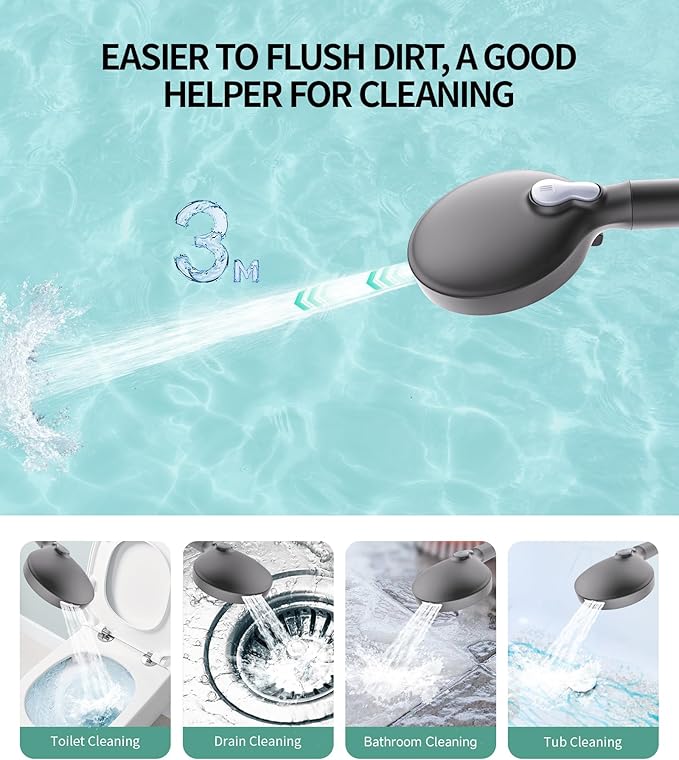 Filtered Shower Head with Handheld, High Pressure 9 Spray Mode Gunmetal Grey Showerhead With Filters,Detachable Shower Head,Water Softener Filters Beads For Hard Water - AquaVibe