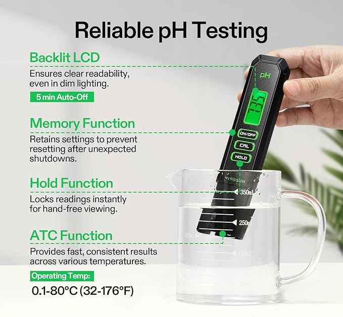VIVOSUN Digital pH Meter, 3-in-1 TDS/EC/Temperature Meter, 3-in-1 Soil Moisture/pH/Light Tester Combo for Home, Garden and Hydroponics
