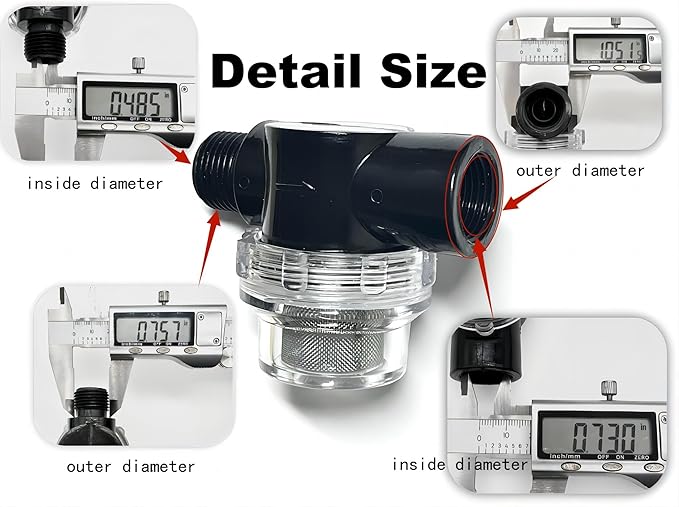 2 RV Trailer Water Pump Filter Fresh Water Pump Strainer ，Twist-On Pipe Filter. Compatible with WFCO, Shurflo Water Pumps, Applicable, RV Marine Water Pump Filter, Water Pump Strainer Filter