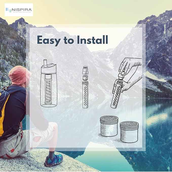Nispira Carbon Water Filter Replacement Compatible with Lifestraw Go Series, Lifestraw Steel, Lifestraw Universal Water Bottle, 8 Packs