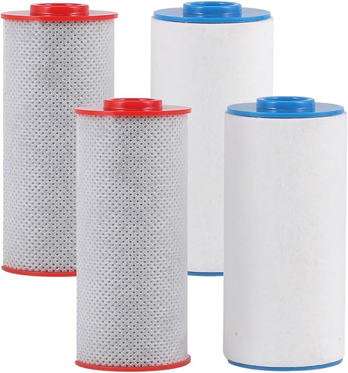 Replacement Weddell Duo Shower Filter Set (2R+2B),High‑Efficiency Shower Filters Reduce Chlorine, PFAS, Microplastics & Odors,Improve Skin & Hair,8,000‑Gallon Capacity,Fit For Weddell Duo System