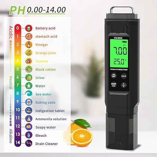 PH Meter,5 in 1TDS Meter,Salinity Tester,EC Meter,Temp,pH Meter for Water,TDS Meter Digital Water Tester,EC Meter Hydroponics,pH Tester Digital PPM Meter,Pool Salt Tester.