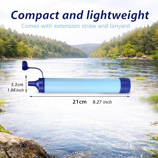 Hoteam 6 Pack Personal Water Filter Straws for Hiking & Camping Portable Emergency Water Purifier for Outdoor Backpacking Travel Disaster Preparedness Removes 99.99% of Dust