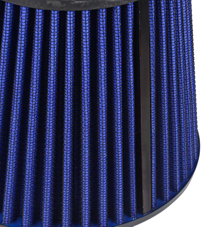 Kyostar 3 Inch 76mm Cold Air Intake Filter Cone Universal Carbon Fiber Replacement High Flow Dry Air Filter Black