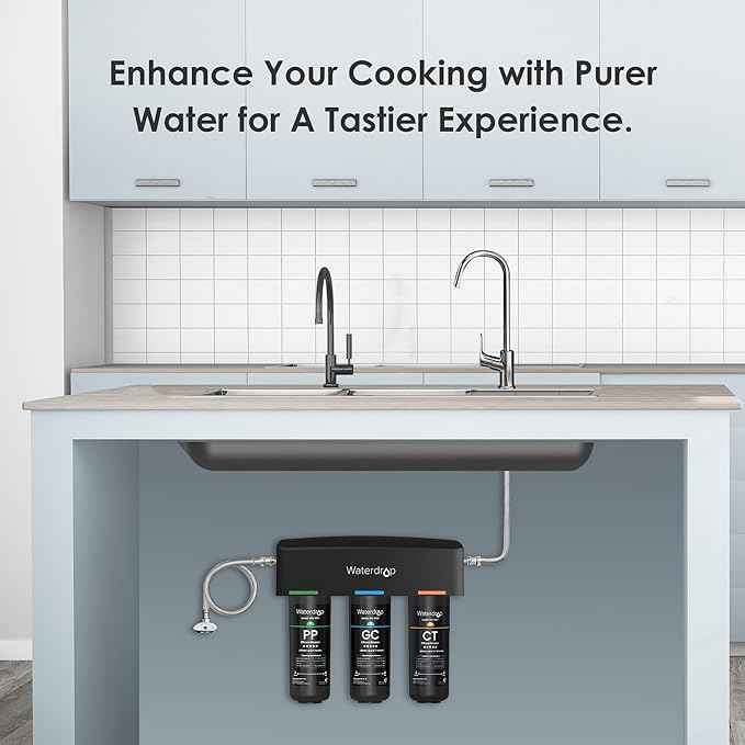 Waterdrop TSA 3-Stage Replacement Water Filter, 𝟏 𝐘𝐞𝐚𝐫 𝐂𝐨𝐦𝐩𝐨 𝐏𝐚𝐜𝐤, Replacement for Waterdrop TSA & TSB 3-stage Under Sink Water Filtration System, 2PP+GC+CT