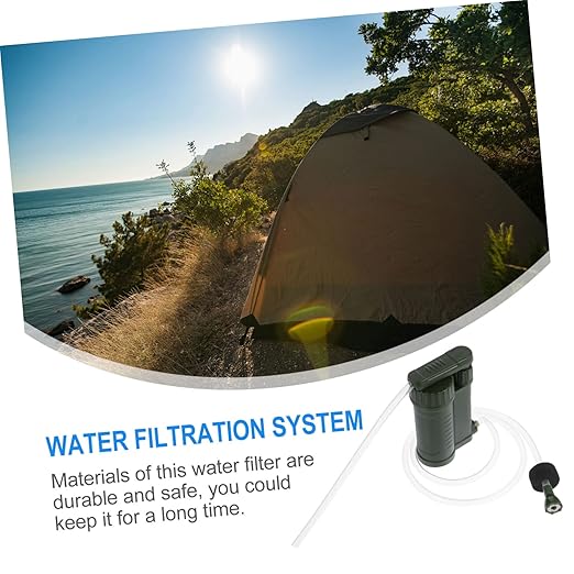 Toyvian 1pc Portable Water Filter Pump Emergency Survival Purifier for Camping Hiking and Outdoor Adventures Lightweight Water Filtration Device