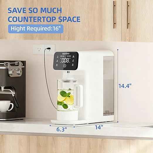 Reverse Osmosis Water Filter Countertop, 6 Stage Ro Water Filtration System with Remineralization Glass Pitcher, 4:1 Pure to Drain, TDS Real-Time Displaying, 4L Capacity Tank for Home Office
