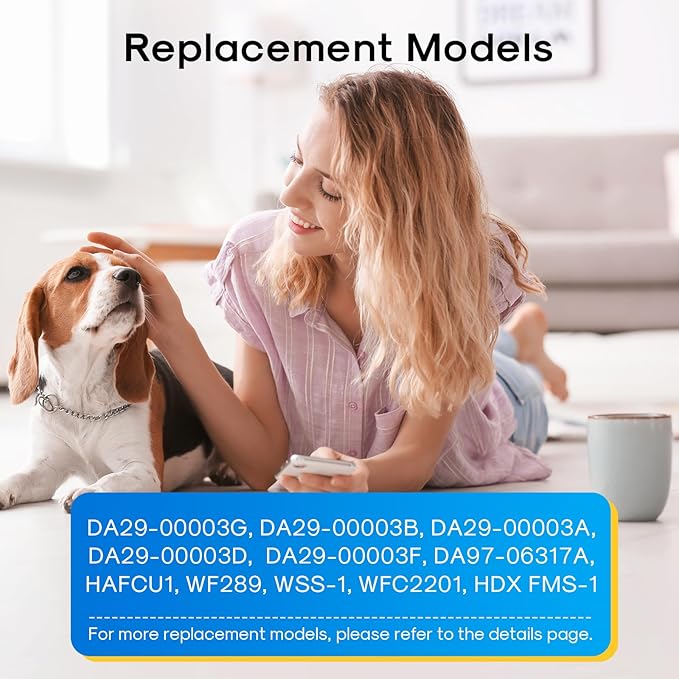 DA29-00003G Replacement for Samsung HAFCU1,RSG257AARS,DA29-00003F, RF267AERS, HDX FMS-1, RF26XAERS, RF267ABRS, RFG237AARS, RFG238AARS, HAFIN2/EXP, RF263AEBP, Refrigerator Water Filter,4PACK