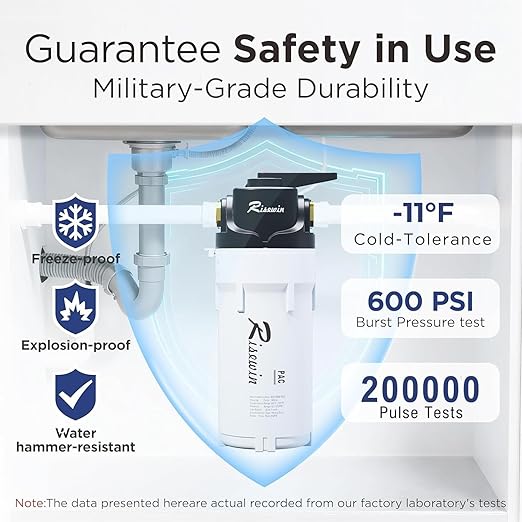 20'' Whole House Water Filter System with 4 Modes and Bypass Design,Removes Iron,Sediment & Rust,Freeze Proof,High Flow Pre-Filtration System for Well Water & Large Houses (Single stage,Black)