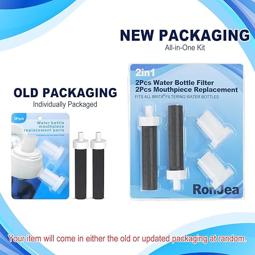 Brita 2in1 Water Bottle Filter & Mouthpiece Replacement - 2pcs Filter & 2pcs Bite Valve