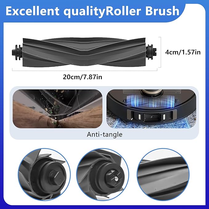 28 PCS Replacement Parts for Dreame L20 Ultra/L20 Ultra Complete, L30 Ultra/L30 Ultra Complete Vacuum Cleaner,2 Rubber Main Brush,6 Activated Carbon Dust Bags,4 Activated Carbon Filters - AquaVibe