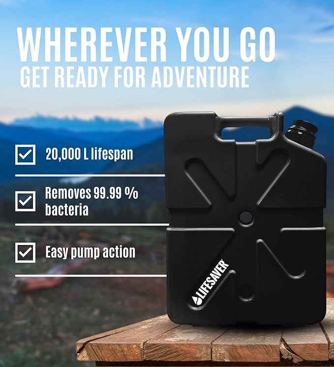 Lifesaver Jerrycan Water Purifier - Military Spec, Heavy Duty Water Purifier for Overlanding, Camping, Hiking, Emergency Preparedness and Survival Kit