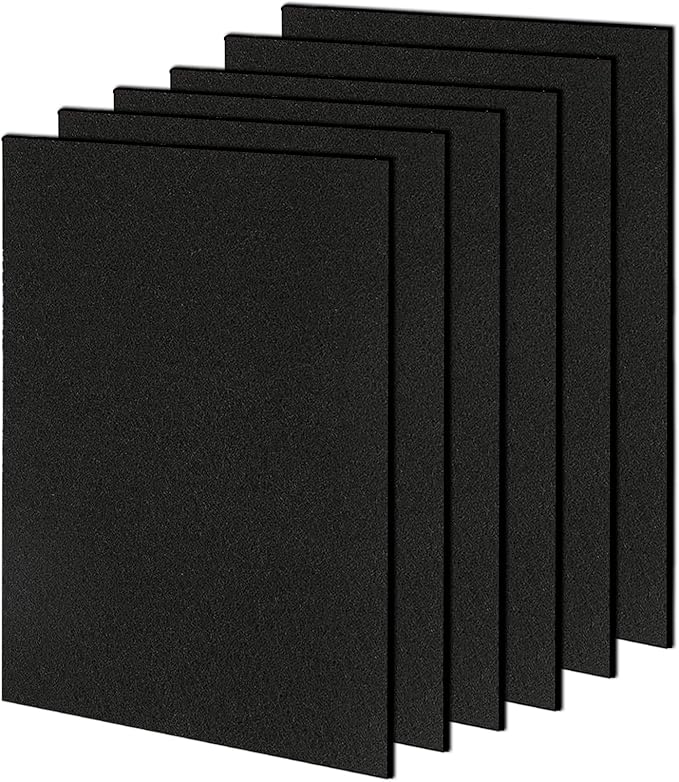 Broan-NuTone 6 PCS Charcoal Filter Sheet, 7.75" x 10.5" for 43000 Series Range Hood, Carbon Cloth Filter for Absorbing Fumes and Grease