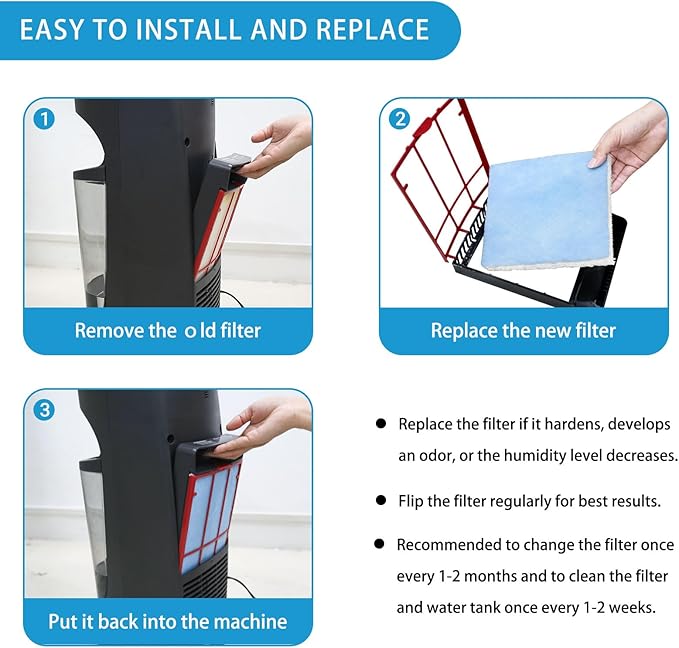 Lemige 6 Pack HFT600 Humidifier Filters T Compatible with Honeywell Humidifier HEV615 and HEV620, Compare to Part HFT600T HFT600PDQ, Upgraded HFT600PF1 Replacement Wicking Filter T