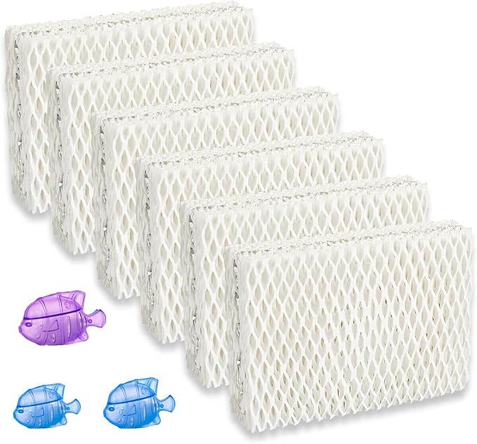6 Pack WF813 Humidifier Filters Replacement for Equate Eqwf813 Eq-2119-Ul, Relion RCM-832 RCM-832N, ProCare PCCM-832N Cool Mist Humidifier Replacement Filter with 2 Pack Humidifier Tank Cleaners