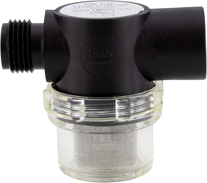 Shurflo 255-213 RV Replacement Water Pump Strainer | 1/2 Twist-On Pipe Strainer