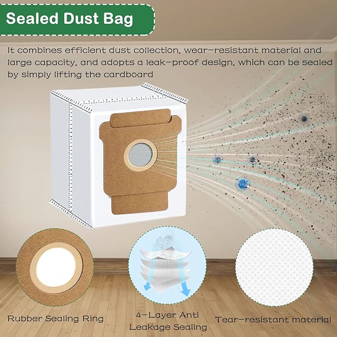 22 Pcs Replacement Parts for iRbot Roomba Plus 405 Combo/505 Combo Robot Vacuum Accessories Kit, Includes 2 Roller Brush,3 HEPA Filters, 4 Mop Pads, 6 Side Brush, 6 Dust Bags - AquaVibe