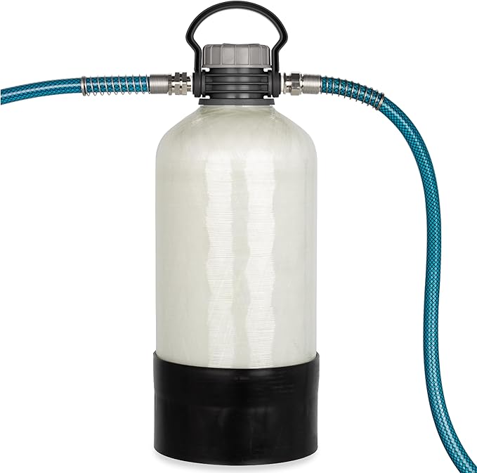 Camco TastePURE XXL Camper/RV Water Filter - Prevents Bacteria Growth & Reduces Bad Taste, Odor & More - Features Long-Term Water Filtration w/GAC & KDF - Includes 4' RV Drinking Water Hose (40015)