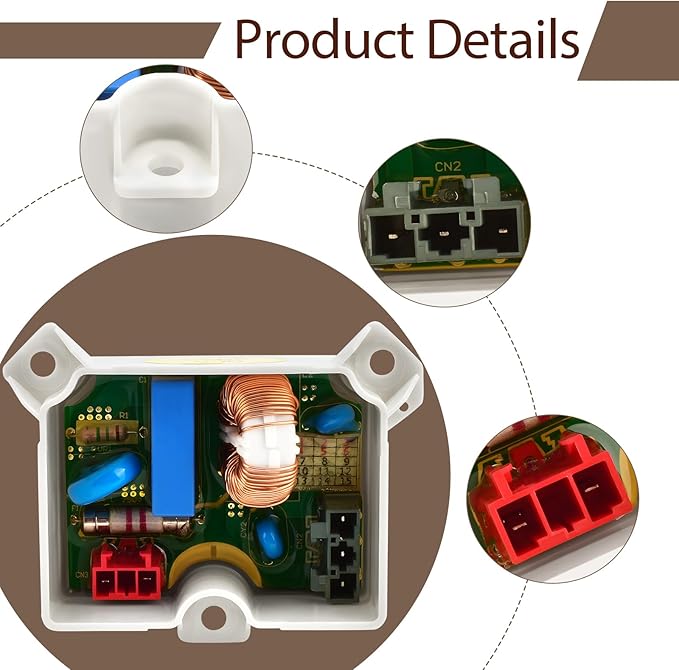 6201EC2002U Wave Filter Control Board Noise Filter Assembly Compatible with LG Kenmore Dishwasher Washing Machine