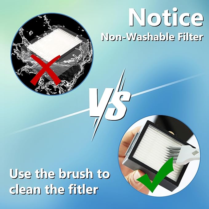 Improvedhand Filters Replacement Fit for i-Robot Roomba E I & J Series i1 i3 i3+ i4 i5/plus i7 i7+/plus i6 i6+ i8 i8+ E5 E6 E7 Vacuum Cleaner parts 4639161,12Pack Filter Replacements+1 Cleaning Brush - AquaVibe