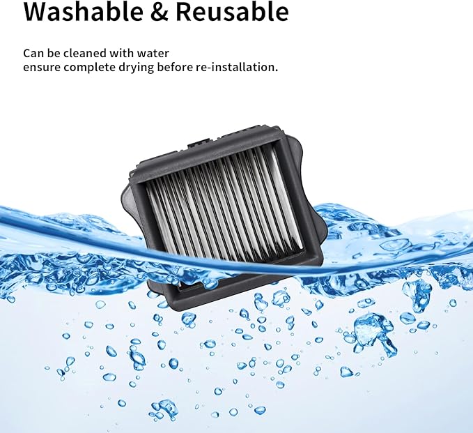 keluke Vacuum Filter Replacement Compatible with Tineco iFloor 3, Floor ONE S3 & Floor ONE S5, Floor ONE S5 Pro Cordless Vacuum Cleaner, 4 Pack Replacement Filters - AquaVibe