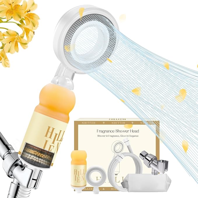 Vitamin C & Aromatherapy Skincare Spa Shower Head with Handheld, Filtered Showerhead for Hard Water - Removes Chlorine & Heavy Metals, Softer Skin & Hair Care (Woody Scent)