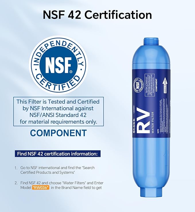 Stokk RV Water Filter, NSF Certified, RV Inline Camper Water Filter for Pool, Garden Hose Filter, Greatly Reduces Bad Taste, Chlorine, Odor, Rust and Sediment, 2 Pack
