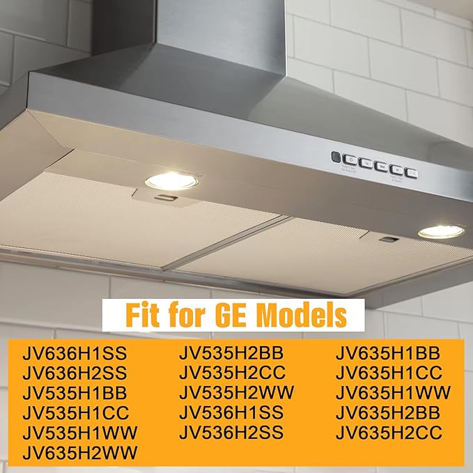 2 Pcs WB02X11011 Range Hood Grease Filter (14.5"×11.75") Fits GE Range Hood JV636H1SS JV636H2SS JV536H1SS JV536H2SS JV535H1WW JV635H1BB JV635H2CC, etc - 5-layer aluminum mesh - AquaVibe