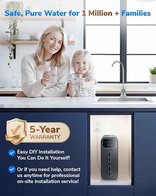 E6 600GPD Compact Reverse Osmosis System, 9 Stage Tankless RO System Under Sink Water Filter, Simple Installation, 600 GPD Fast Flow, High Pure to Drain, RO Filtration Water Purification