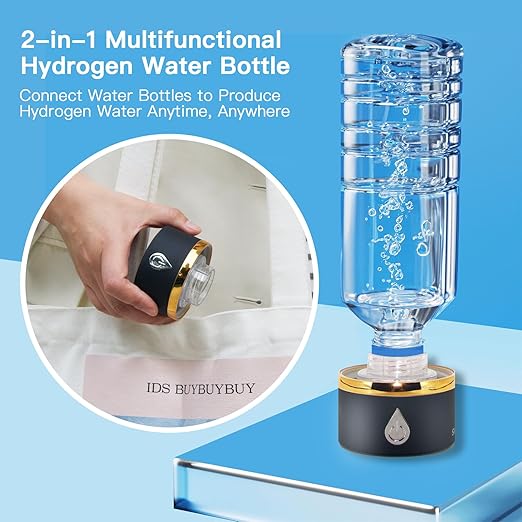 Hydrogen Water Bottle Generator, Portable Rechargeable aquahealth Hydrogen Water, Hydrogen Water Ionizer Machine, with SPE/PEM Technology, for Home Office Travel Fitness Drinking