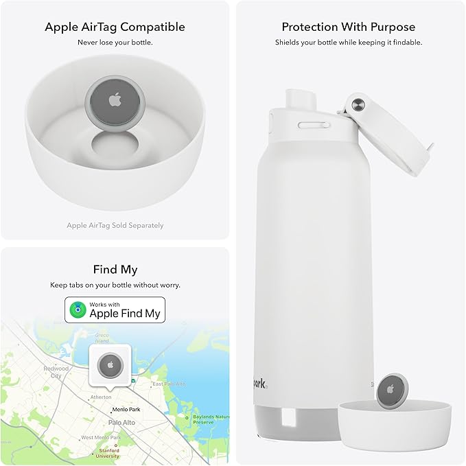 HidrateSpark PRO 2 32 oz Smart Ready Water Bottle with Silicone Boot - Chug White